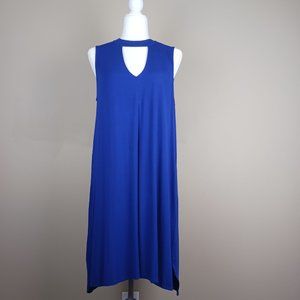 CHELSEA & THEODORE| NWT Blue Front Cut Out Sleeveless Midi Dress Size Large